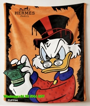Scrooge McDuck Bitcoin Hermès Flannel Sofa Throw Blanket IMG_5357